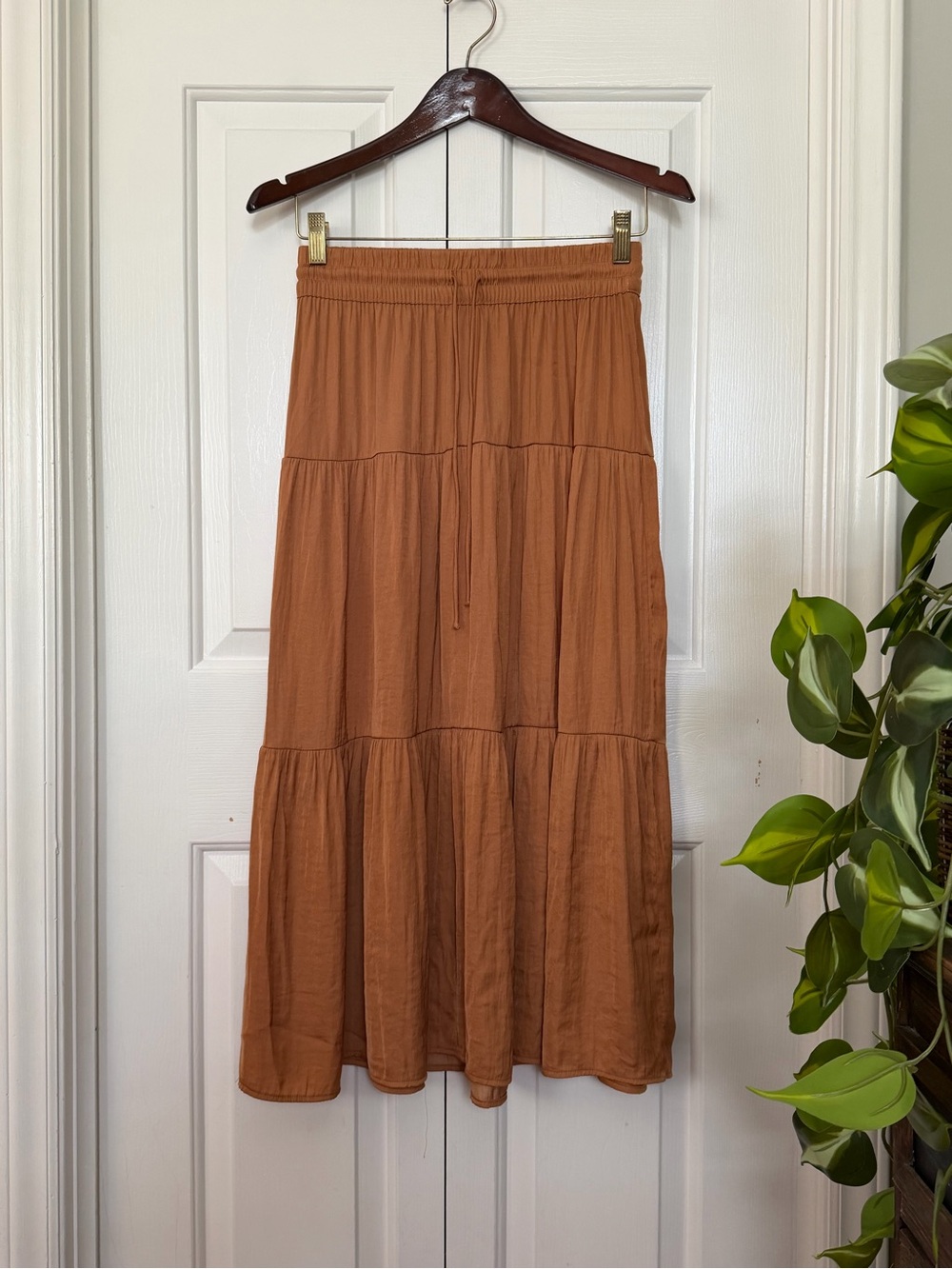 Joie Tiered Maxi Skirt in Rusty Orange